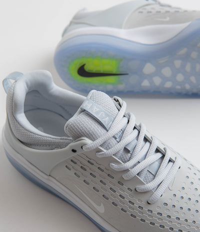 Nike SB Nyjah 3 Shoes in Pure Platinum and White and Pure Platinum - Volt