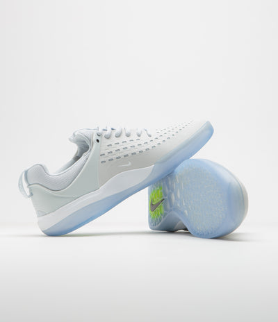 Nike SB Nyjah 3 Shoes in Pure Platinum and White and Pure Platinum - Volt