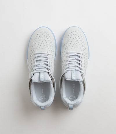 Nike SB Nyjah 3 Shoes in Pure Platinum and White and Pure Platinum - Volt