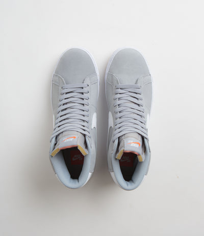 Nike SB Orange Label Blazer Mid Shoes - Wolf Grey / White - Wolf Grey