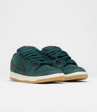 Nike SB Orange Label Dunk Low Pro Shoes - Deep Fir / Black - Fir - Sail