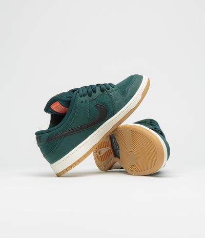 Nike SB Orange Label Dunk Low Pro Shoes - Deep Fir / Black - Fir - Sail