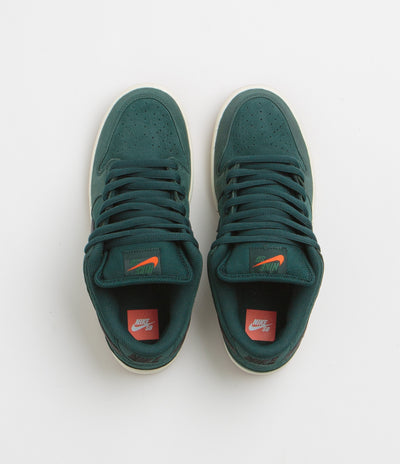 Nike SB Orange Label Dunk Low Pro Shoes - Deep Fir / Black - Fir - Sail
