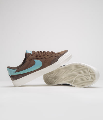 Nike SB Pogo Plus Shoes in Cacao Wow and Denim Turquoise and Baroque Brown - Sail