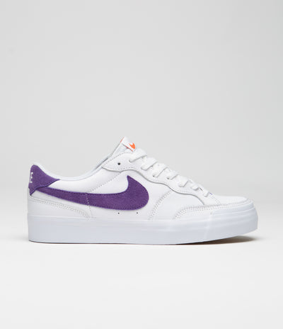Nike SB Pogo Plus Shoes - White / Court Purple - White - Gum Light Brown