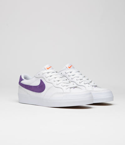 Nike SB Pogo Plus Shoes - White / Court Purple - White - Gum Light Brown