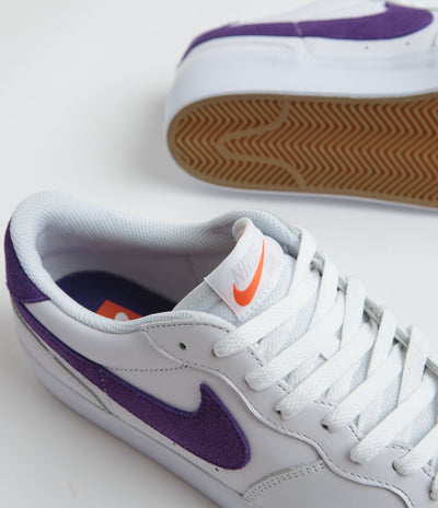 Nike SB Pogo Plus Shoes - White / Court Purple - White - Gum Light Brown