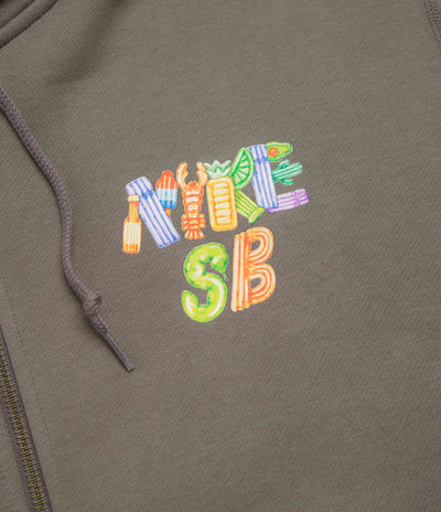 Nike SB Pool Airs Full Zip Hoodie in Cave Stone and White