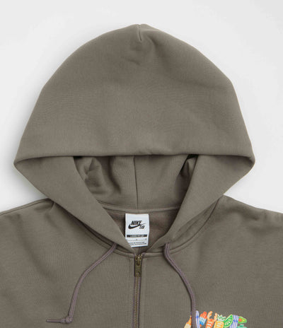 Nike SB Pool Airs Full Zip Hoodie in Cave Stone and White
