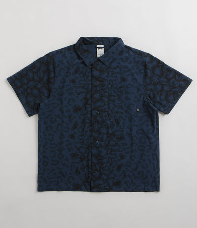 Nike SB Print Bowler Short Sleeve Shirt in Midnight Navy