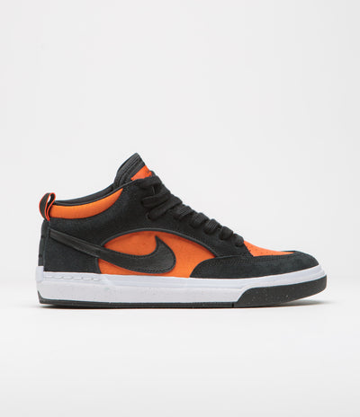 Nike SB React Leo Shoes - Black / Black - Orange - Electro Orange