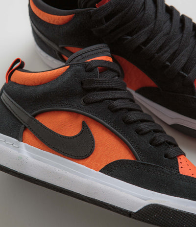 Nike SB React Leo Shoes - Black / Black - Orange - Electro Orange