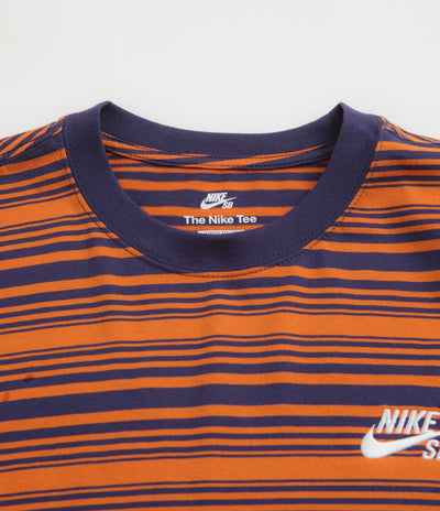 Nike SB Stripe Long Sleeve T-Shirt - Purple Ink / Campfire Orange