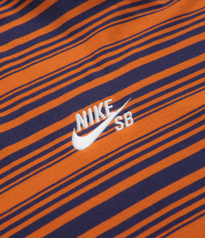 Nike SB Stripe Long Sleeve T-Shirt - Purple Ink / Campfire Orange