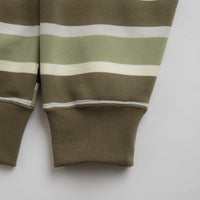 Nike SB Striped Full Zip Hoodie in Coconut Milk and Oil Green / White thumbnail