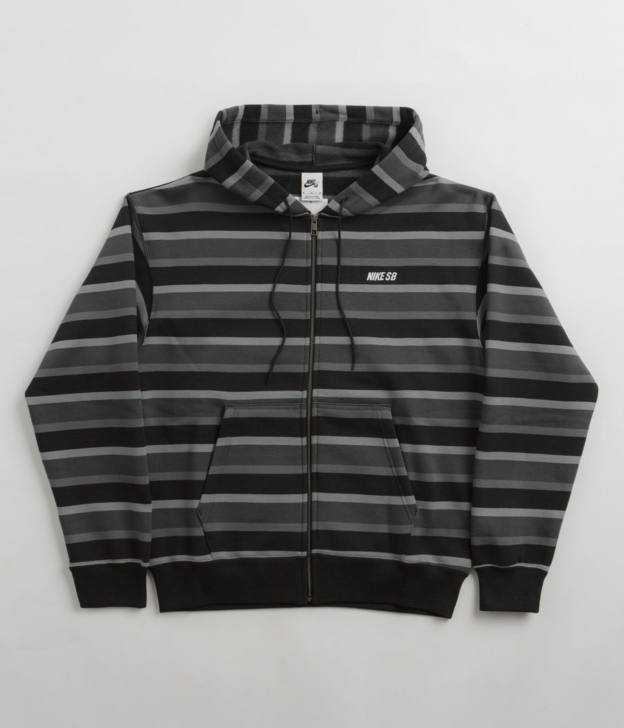 nike sb striped full zip hoodie cool grey anthracite white  1