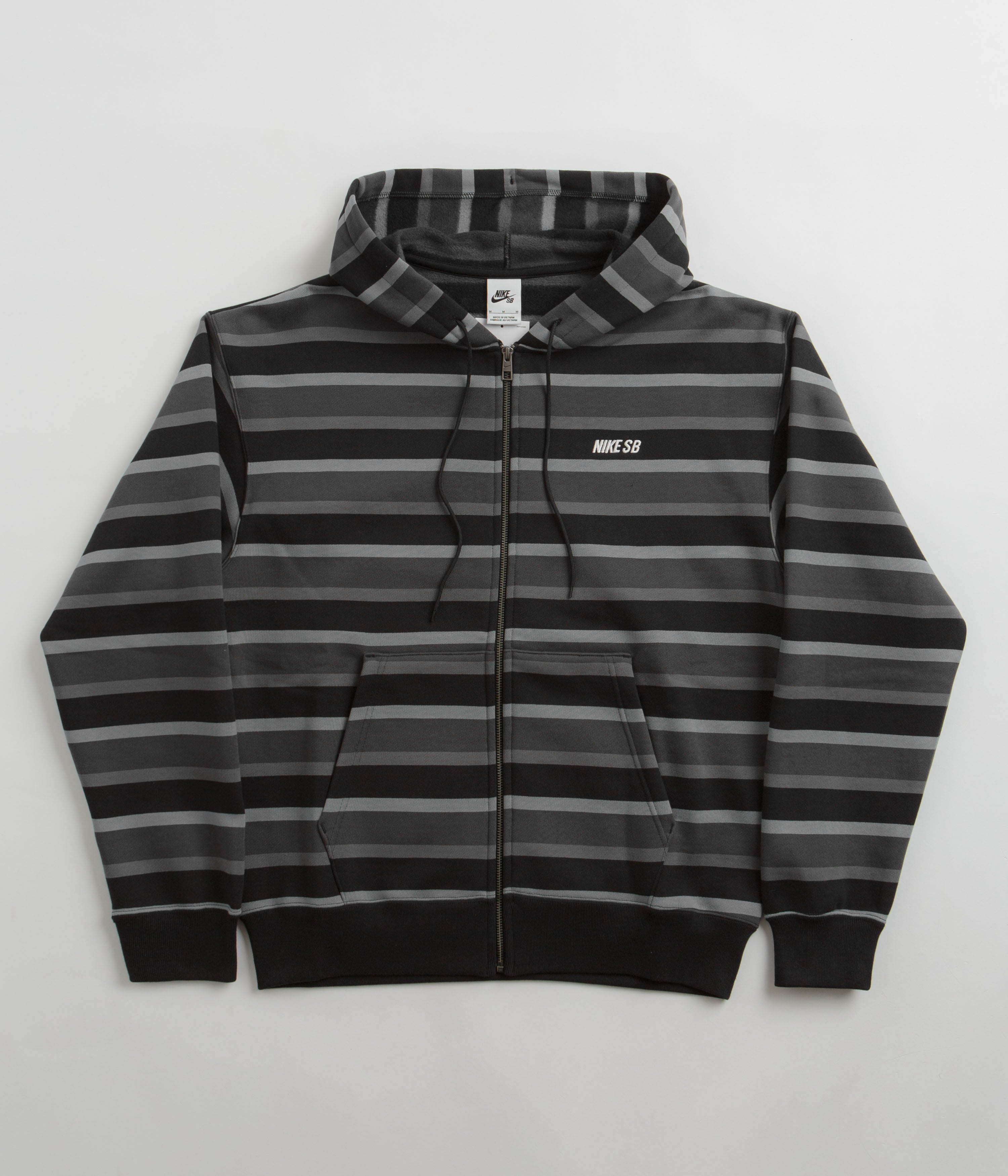 Nike SB Striped Full Zip Hoodie Cool Grey Anthracite White Flatspot nike-sb-striped-full-zip-hoodie-cool-grey-anthracite-white-flatspot