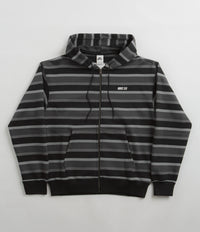 Nike SB Striped Full Zip Hoodie in Cool Grey and Anthracite / White