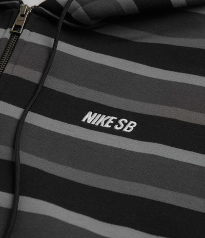 Nike SB Striped Full Zip Hoodie - Cool Grey / Anthracite / White