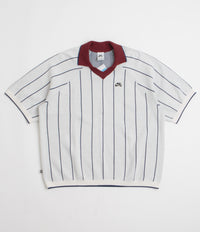 Nike SB Striped Polo Shirt in Sail and Midnight Navy / Dark Team Red