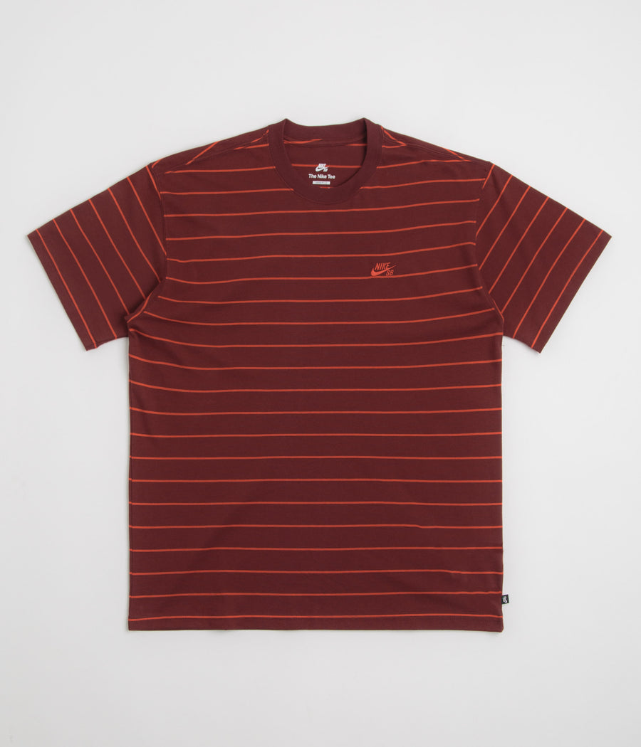 Nike SB Striped T-Shirt in Dark Team Red