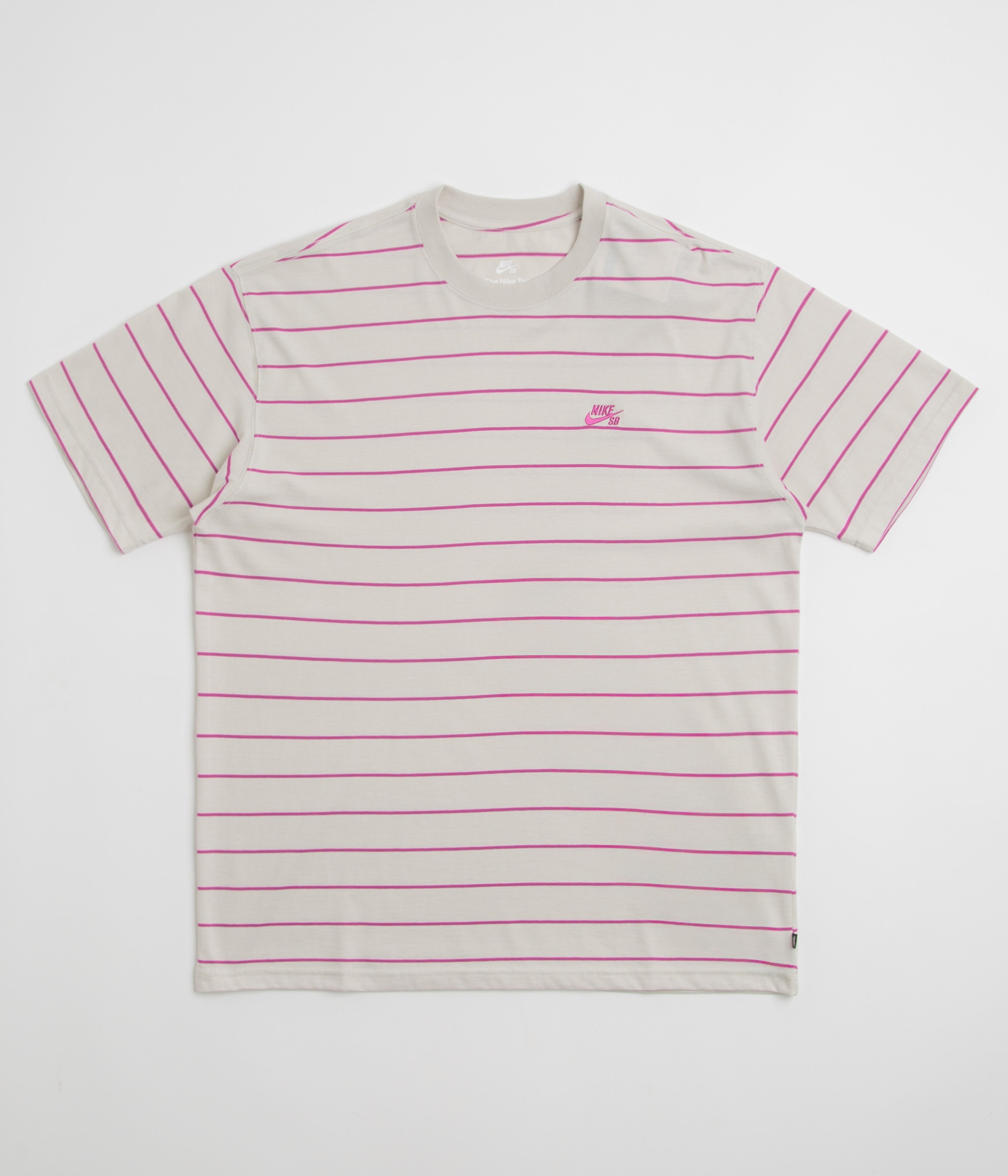 Nike SB Striped T-Shirt in Light Bone