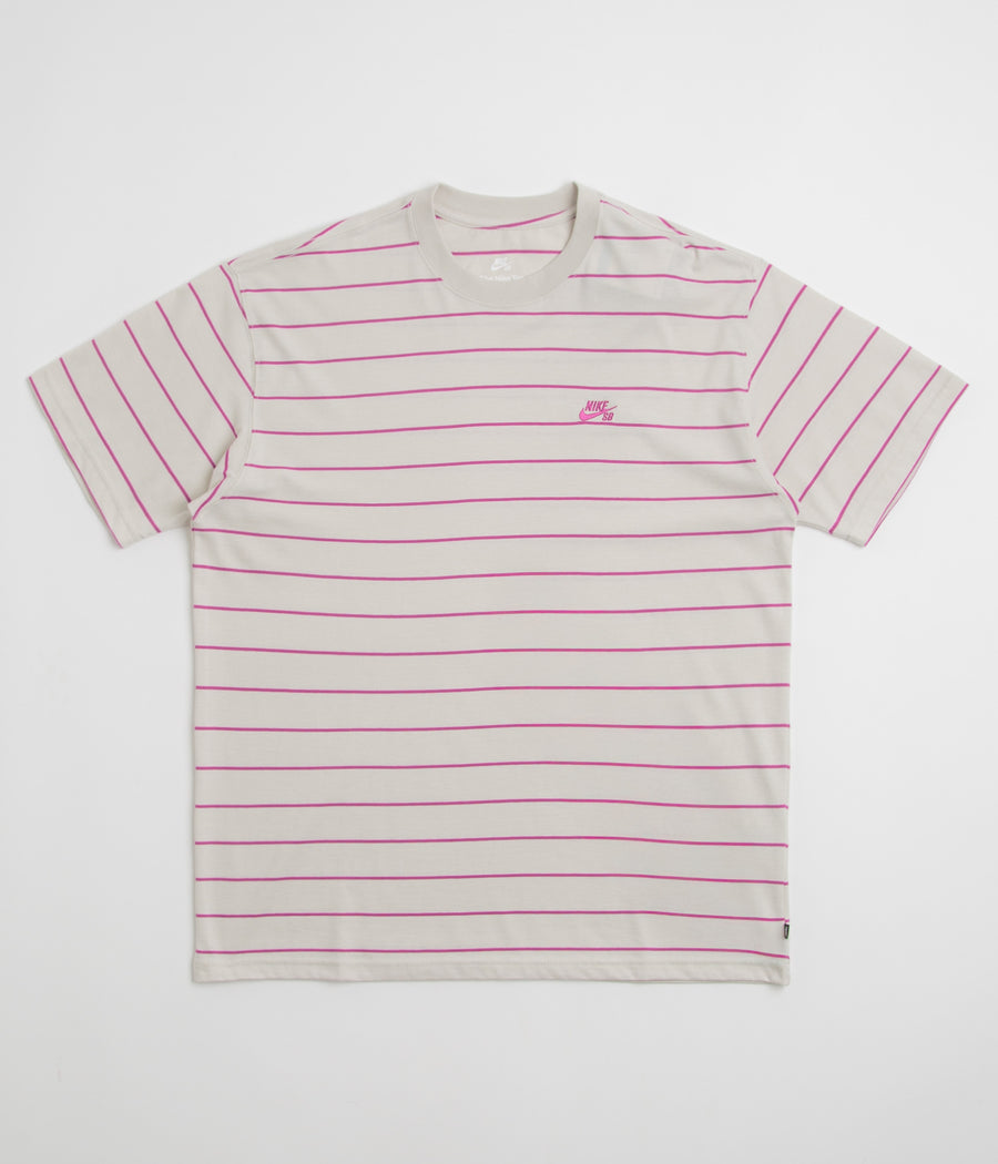 Nike SB Striped T-Shirt in Light Bone