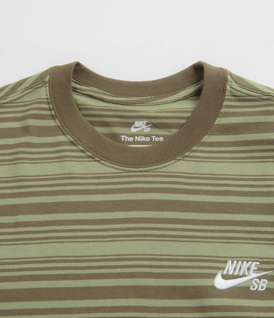 Nike SB Striped T-Shirt in Oil Green