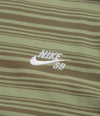 Nike SB Striped T-Shirt in Oil Green