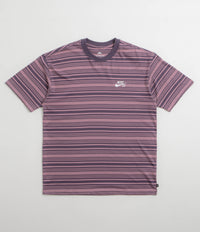 Nike SB Striped T-Shirt in Plum Dust