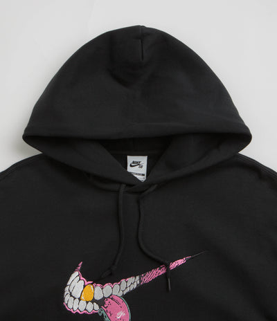 Nike SB Swoosh Grill Hoodie - Black / White