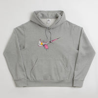 Nike SB Swoosh Grill Hoodie - Dark Grey Heather / White thumbnail