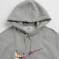 Nike SB Swoosh Grill Hoodie - Dark Grey Heather / White thumbnail