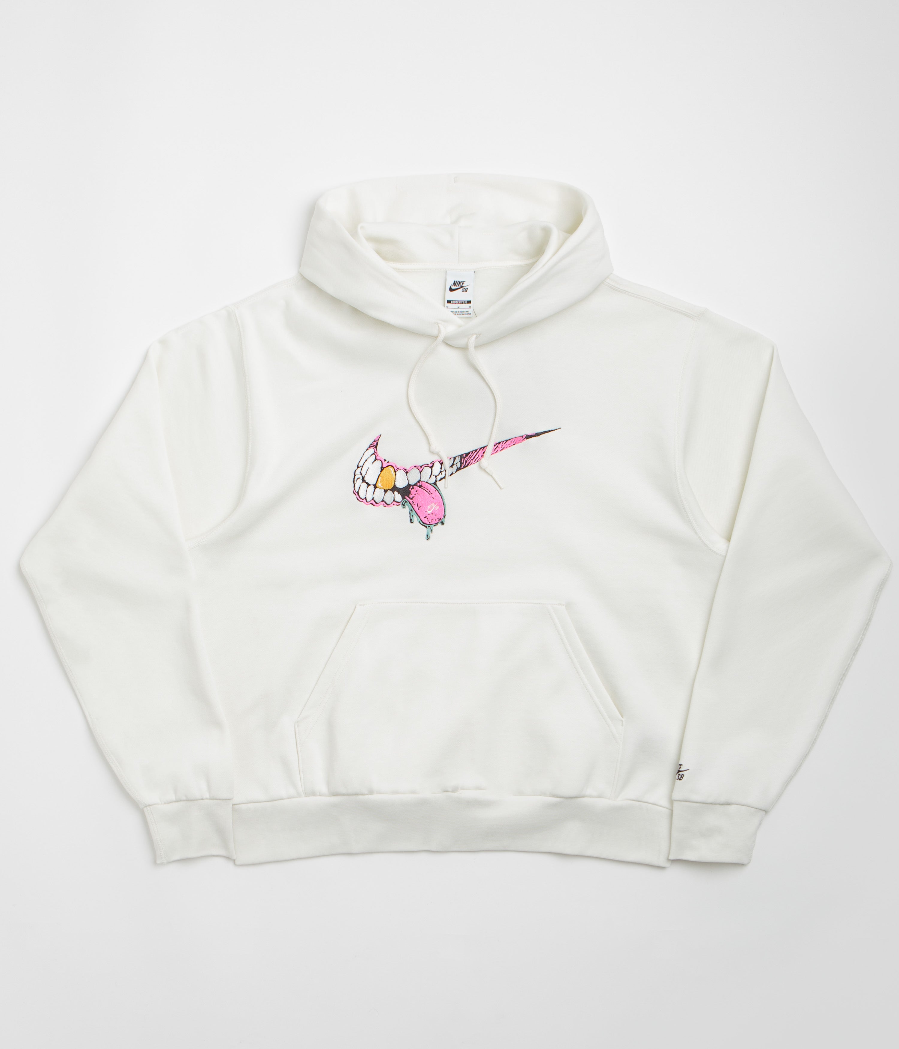 Nike SB Swoosh Grill Hoodie in Sail and Black