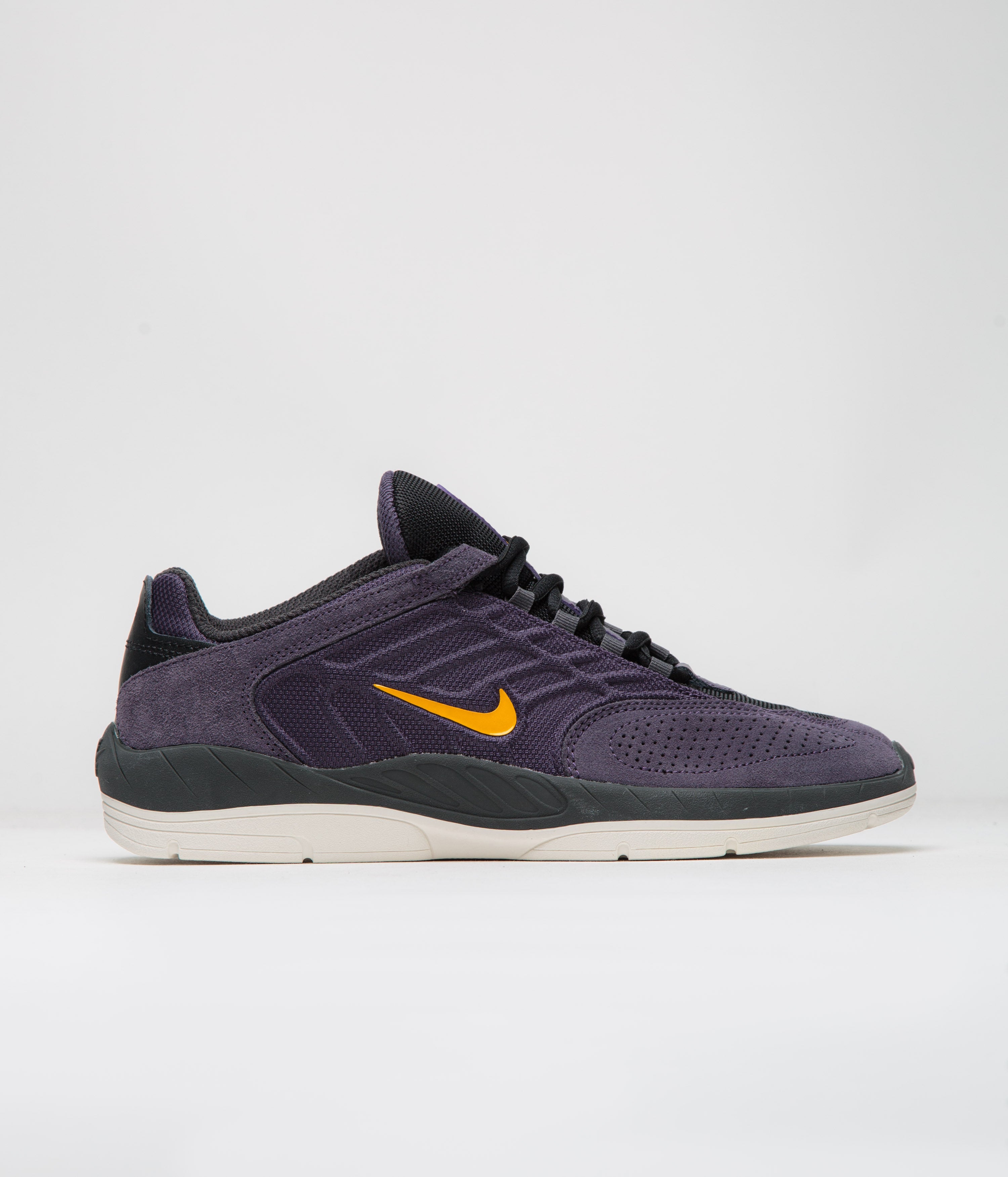 Nike SB Vertebrae Shoes in Dark Raisin and University Gold and Black