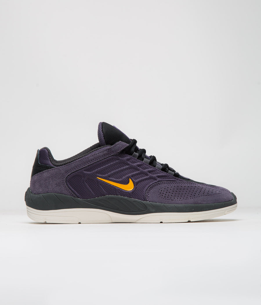 Nike SB Vertebrae Shoes in Dark Raisin and University Gold and Black