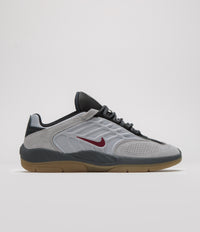 Nike SB Vertebrae Shoes in Light Smoke Grey and Dark Team Red