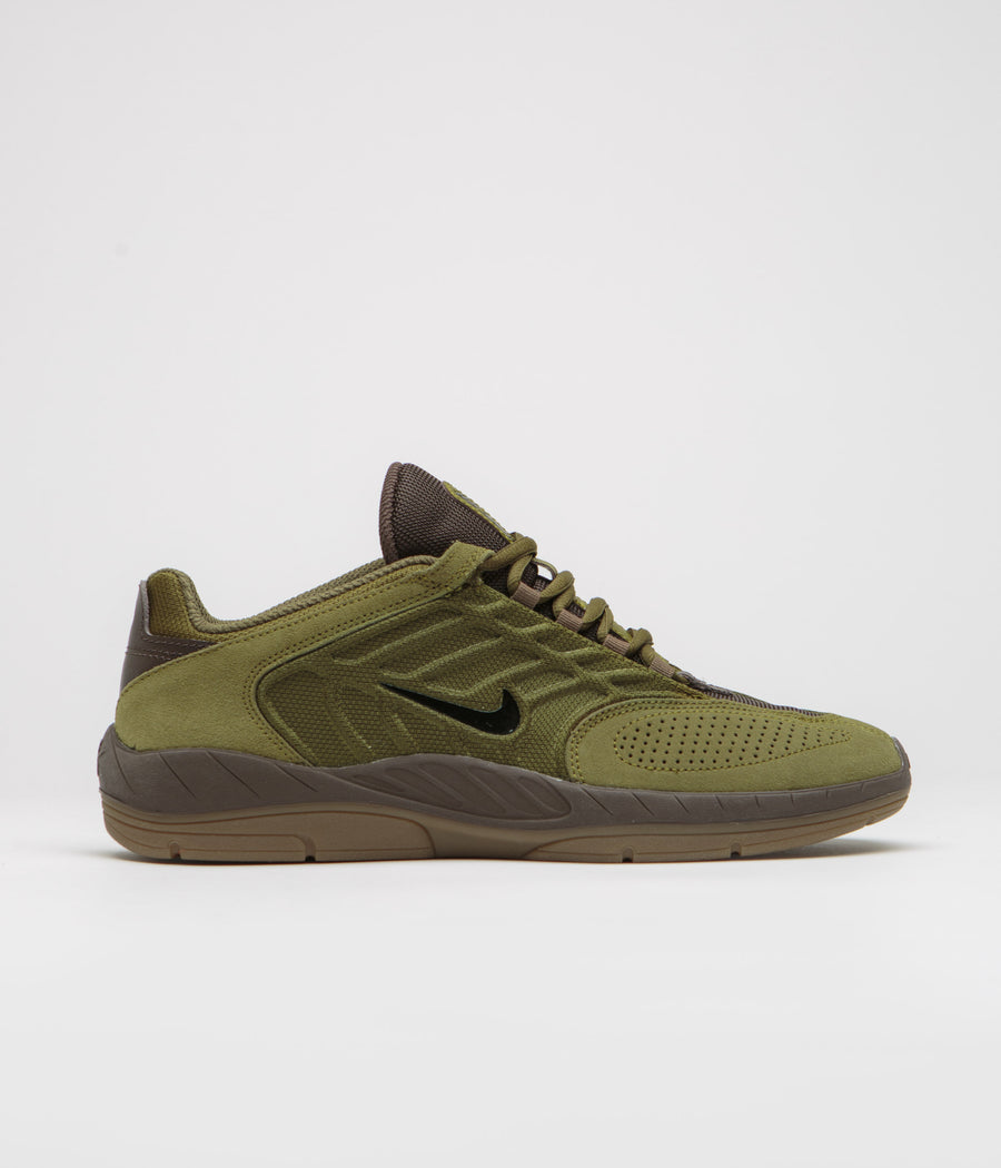 Nike SB Vertebrae Shoes in Olive Flak and Black and Baroque Brown