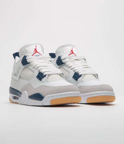 Nike SB x Air Jordan 4 Shoes - Summit White / White - Navy - Neutral Grey