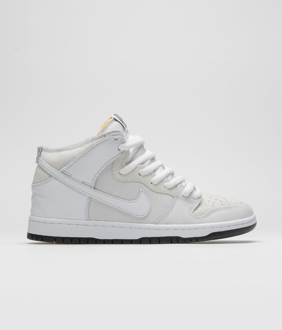 Nike SB x Antihero Dunk High Shoes in White and White and Black