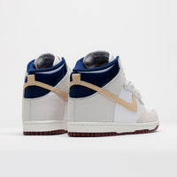Nike SB x Beyond Dunk High Pro Shoes in White and Ivory and Sand Dune - Blue Void thumbnail