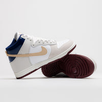 Nike SB x Beyond Dunk High Pro Shoes in White and Ivory and Sand Dune - Blue Void thumbnail