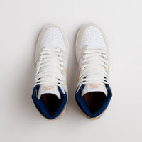Nike SB x Beyond Dunk High Pro Shoes in White and Ivory and Sand Dune - Blue Void thumbnail