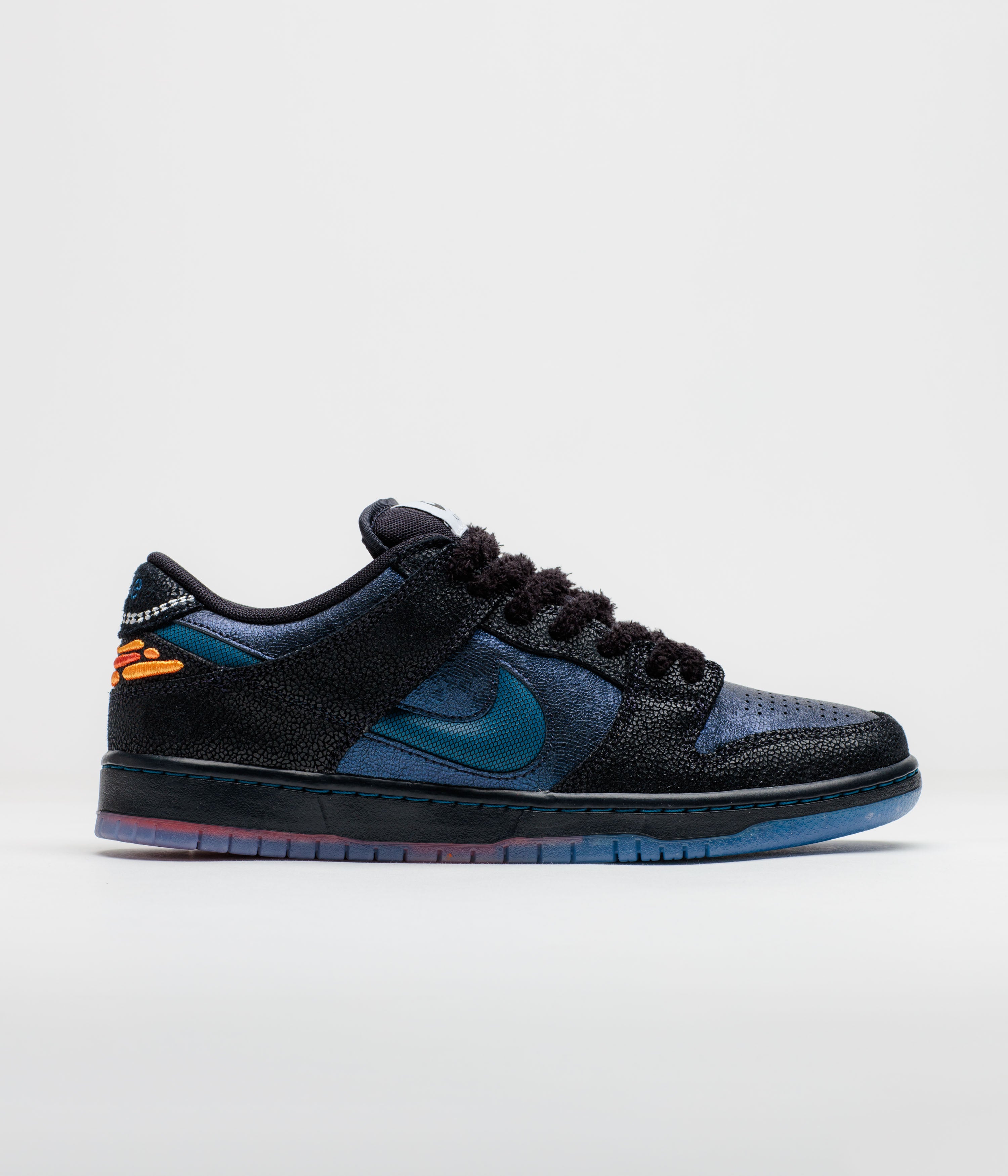 Nike SB x Bluetile Dunk Low Pro Shoes - Black / Marina - White - Campfire Orange