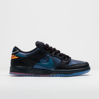 Nike SB x Bluetile Dunk Low Pro Shoes in Black and Marina and White - Campfire Orange thumbnail