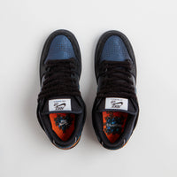 Nike SB x Bluetile Dunk Low Pro Shoes in Black and Marina and White - Campfire Orange thumbnail