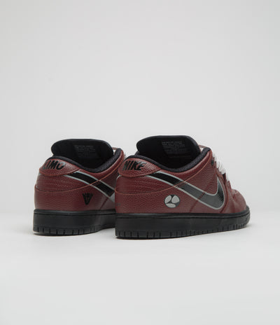 Nike SB x Limosine Skateboards Dunk Low Pro Shoes - Dark Pony / Black - Silver - White