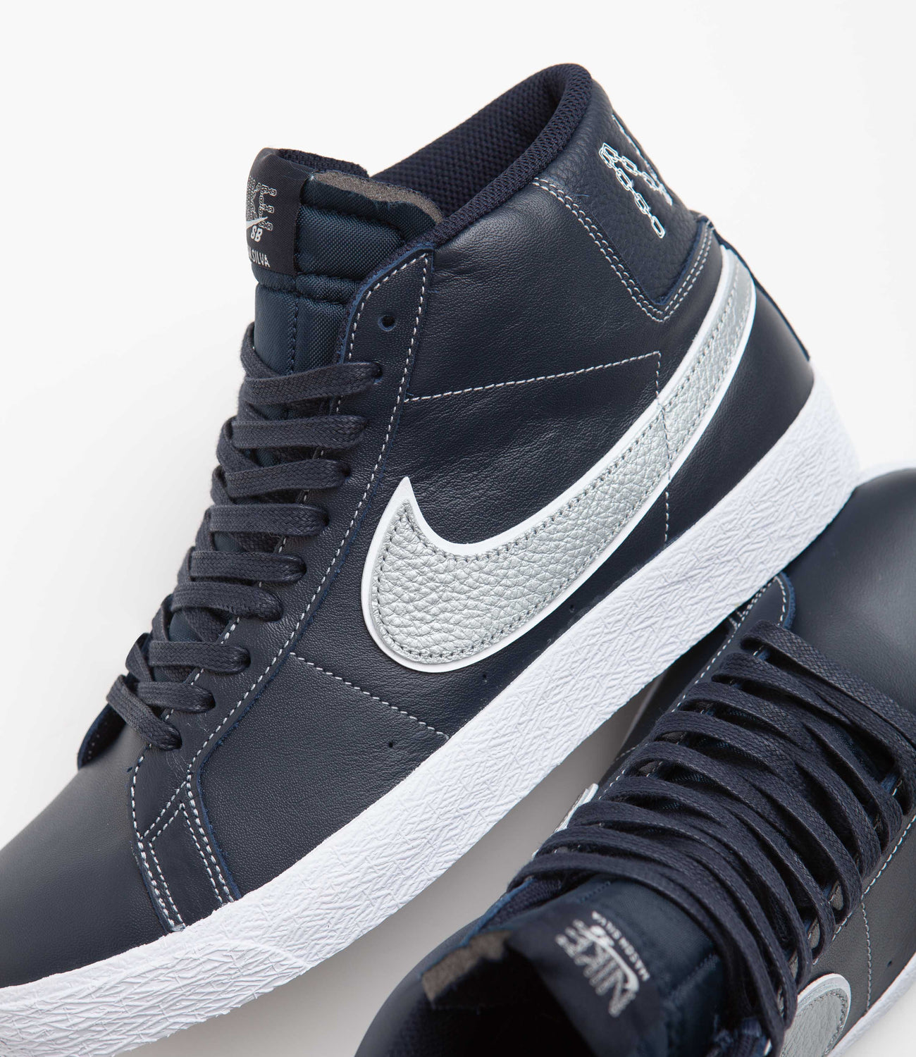 Nike SB Blazer Mid Shoes - Blackened Blue / Wolf Grey - Blackened Blue | Flatspot