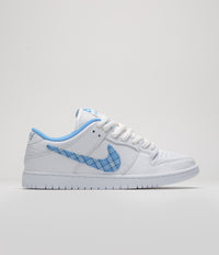 Nike SB x Nicole Hause Dunk Low Shoes in White and University Blue / White / Midnight Navy / Pure Platinum