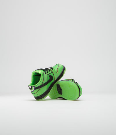 Nike SB x Powerpuff Girls Dunk Low Pro 'Buttercup' (Toddler) Shoes in Mean Green and Black and Mean Green - Lotus Pink
